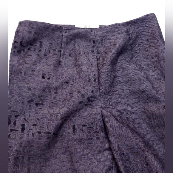 Black animal print pants size 6 Eric Casual Trousers tapered reinforce waistband - Picture 1 of 5